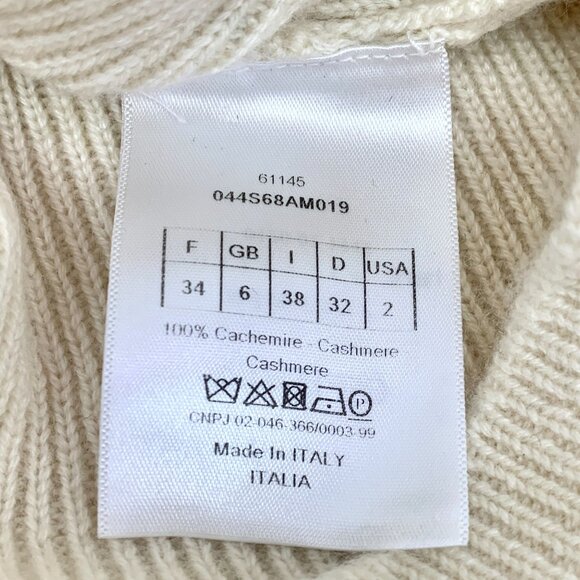 Christian Dior Beige Cashmere Sleeveless Knit Top With Bee Embroidery Size XXS - Picture 6 of 6